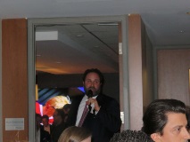 Person giving speech at poker tournament