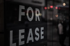 For lease sign on the window