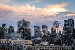 Landscape image of a city skyline