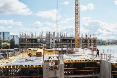 Construction workers developing a new floor