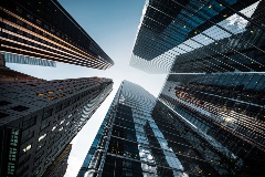 View of skyscrapers downtown