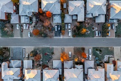 Bird's eye-view of the residential neighbourhood