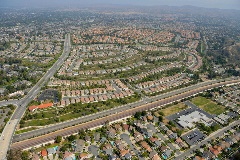Birds eye view of residential community