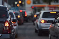 Cars stuck in traffic