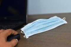 Mask on desk