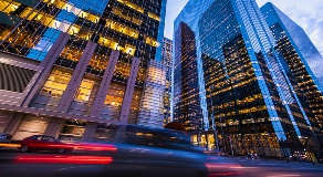 City building at night