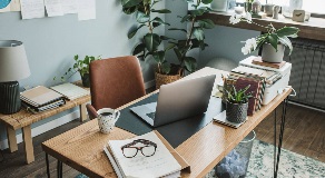 Clean modern desk space