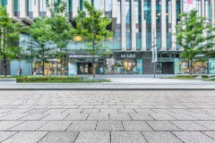 Walk path outside a commercial building