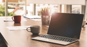 Laptop on desk