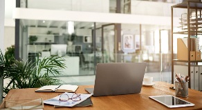 Modern office desk space