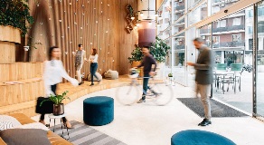 People inside modern building